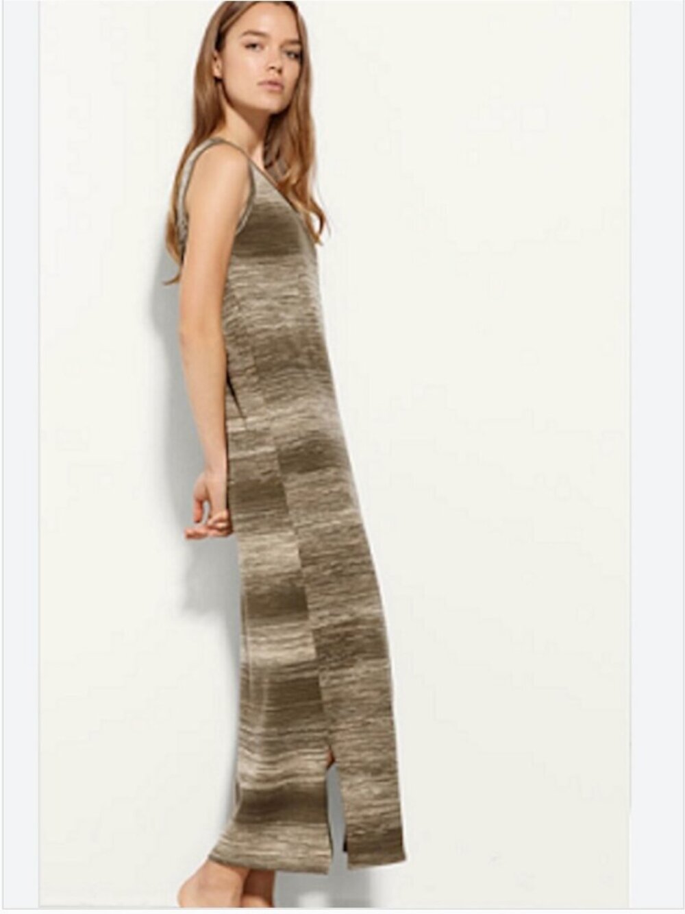 Massimo Dutti Dress Medium Midi Tank Cotton Career Capsule Minimalist Beach